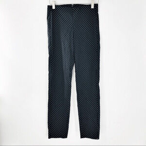 Who What Wear Women's Size 2 Polka Dot Ankle Pant Black And White Stretch
